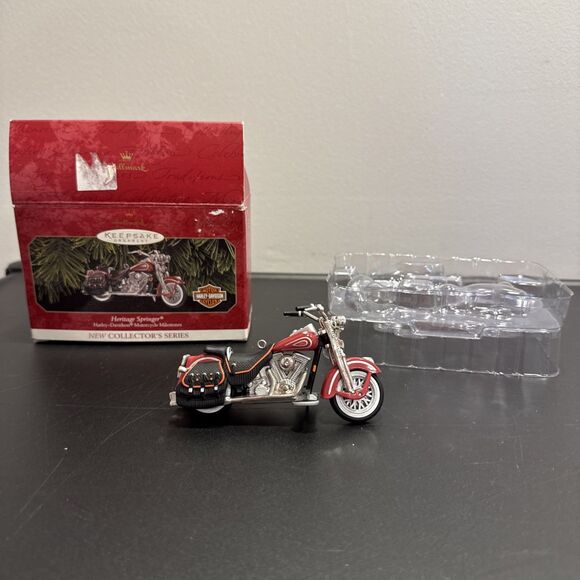 Other - Vtg Hallmark Harley Davidson 1999 HD Heritage Springer keepsake Xmas ornament